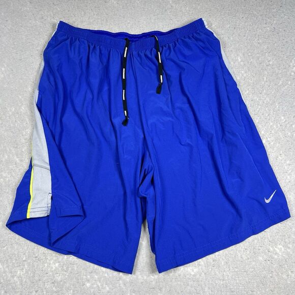 Nike Dri Fit Running Shorts Blue Lined Lightweight Drawstring Vented Men’s XXL - Picture 1 of 13